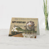 Vintage Lokomotive Motor Dampfbahn Karte (Vorderseite)