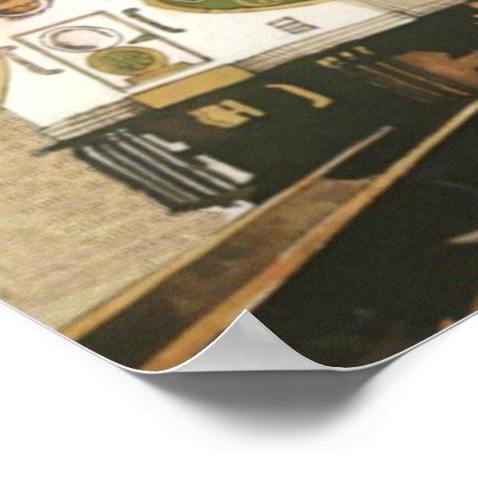 Vintage Lokomotive Motor Dampfbahn Poster (Ecke)