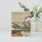 Vintage Lokomotive Motor Dampfbahn Postkarte (Stehend Vorderseite)