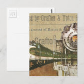 Vintage Lokomotive Motor Dampfbahn Postkarte (Vorne/Hinten)