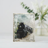 Vintage Lokomotive Postkarte (Stehend Vorderseite)