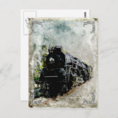 Vintage Lokomotive Postkarte (Vorne/Hinten)
