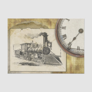 Vintage Lokomotive Seidenpapier