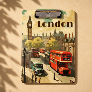 Vintage London Big Ben Benutzerdefinierter Text Klemmbrett