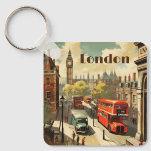 Vintage London Big Ben Benutzerdefinierter Text Schlüsselanhänger
