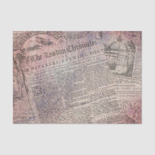 Vintage London-Chronik-Zeitungs-Anzeigen Seidenpapier (Vorderseite)