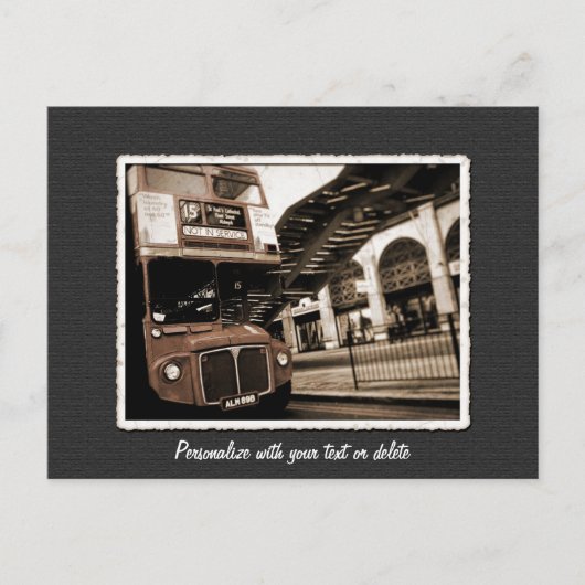 Vintage London Double Decker Bus UK Postkarte (Vorderseite)