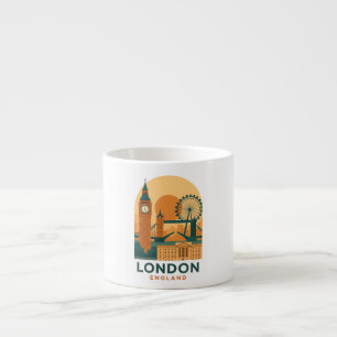 Vintage London England Espresso-Tasse – Retro-Reis Espressotasse