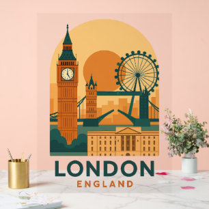 Vintage London England Reise Acrylschild Retro
