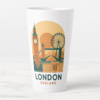 Vintage London England Reise Latte Tasse – Retro