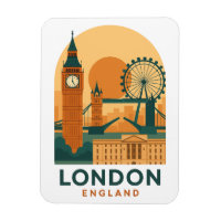 Vintage London England Reise Magnet | Retro Stadt