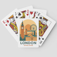 Vintage London England Reise Poker Karten – Retro