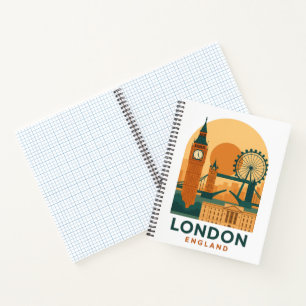Vintage London England Reise   Retro  Notizblock
