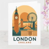 Vintage London England Reisekarte – Retro Big Ben