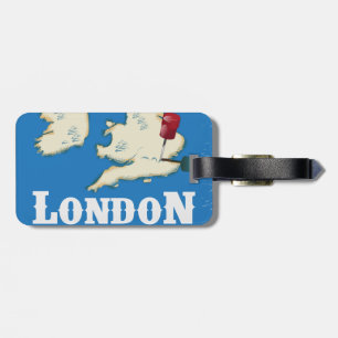 Vintage London, England Reiseplakat Gepäckanhänger