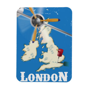 Vintage London, England Reiseplakat Magnet