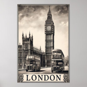 Vintage London England Reiseplakat  Poster