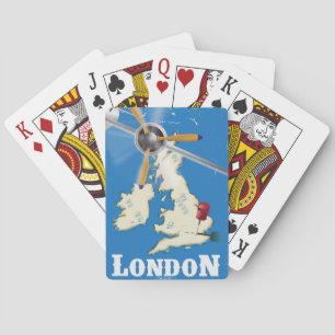 Vintage London, England Reiseplakat Spielkarten