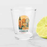 Vintage London England Schnapsglas – Retro-Reise