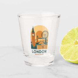Vintage London England Schnapsglas – Retro-Reise