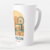 Vintage London England Travel Latte Mug – Retro  Milchtasse (Rechte Ecke)