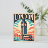 Vintage London England Travel  Postkarte (Stehend Vorderseite)