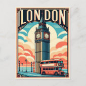 Vintage London England Travel  Postkarte (Vorderseite)