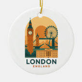 Vintage London England Travel | Retro  Keramik Ornament (Vorne)