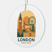 Vintage London England Travel | Retro  Keramik Ornament (Links)