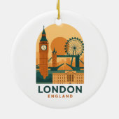 Vintage London England Travel | Retro  Keramik Ornament (Hinten)