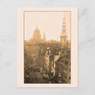 Vintage London, Fleet Street, St. Pauls Postkarte