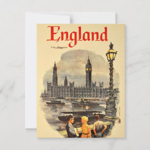 Vintage London Flugverkehr Big Ben Parlament Feiertagskarte