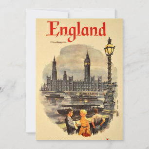 Vintage London Flugverkehr Big Ben Parlament Feiertagskarte