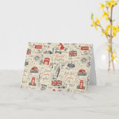 Vintage London Greeting Card (Blank) Karte (Gelbe Blume)