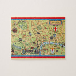 Vintage London Karte 8x10 Puzzle