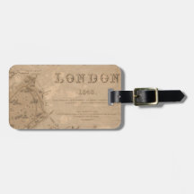 Vintage-London-Karten-Gepäckanhänger