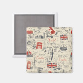 Vintage London Magnet (Vorderseite/Rückseite)