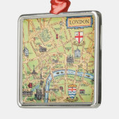 Vintage London Map Ornament Aus Metall (Links)