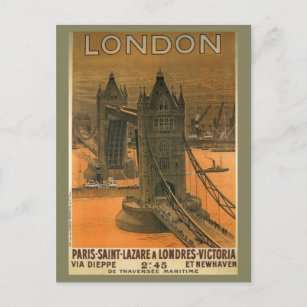 Vintage London Paris Eisenbahn - Werbung Postkarte