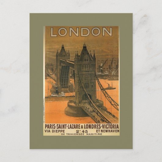 Vintage London Paris Eisenbahn - Werbung Postkarte (Vorderseite)