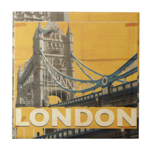 Vintage London Plakat Fliese