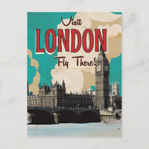 Vintage London Reiseplakat Postkarte