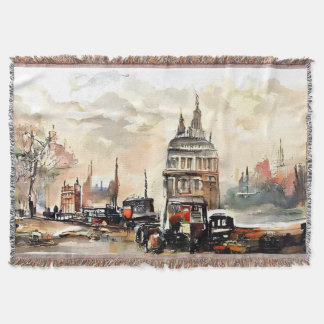 Vintage-London-Straßenszene-Kunstdecke Decke