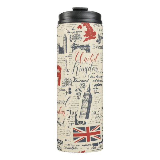 Vintage London Thermobecher Thermosbecher (Vorderseite)
