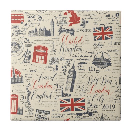 Vintage London Tile Fliese (Vorderseite)