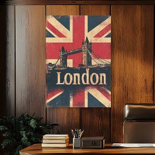Vintage London Tower Bridge Reiseposter Poster