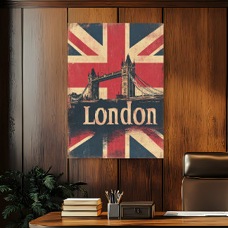 Vintage London Tower Bridge Reiseposter Poster
