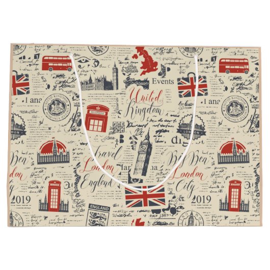 Vintage Londoner Gift Bags Große Geschenktüte (Rückseite)
