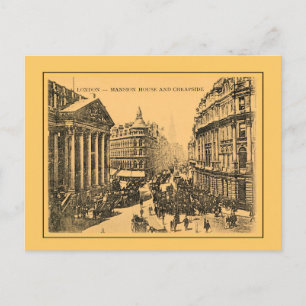 Vintage-Londoner Herrenhaus und Cheapside aus den Postkarte