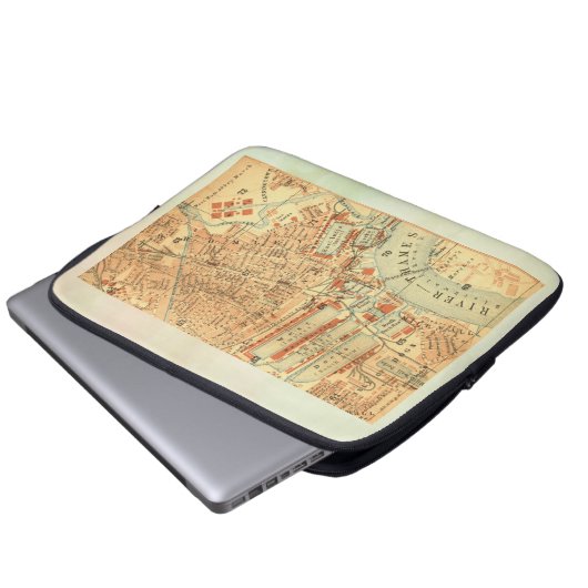 Vintage Londoner Karte Laptopschutzhülle (Vorne Knopf)